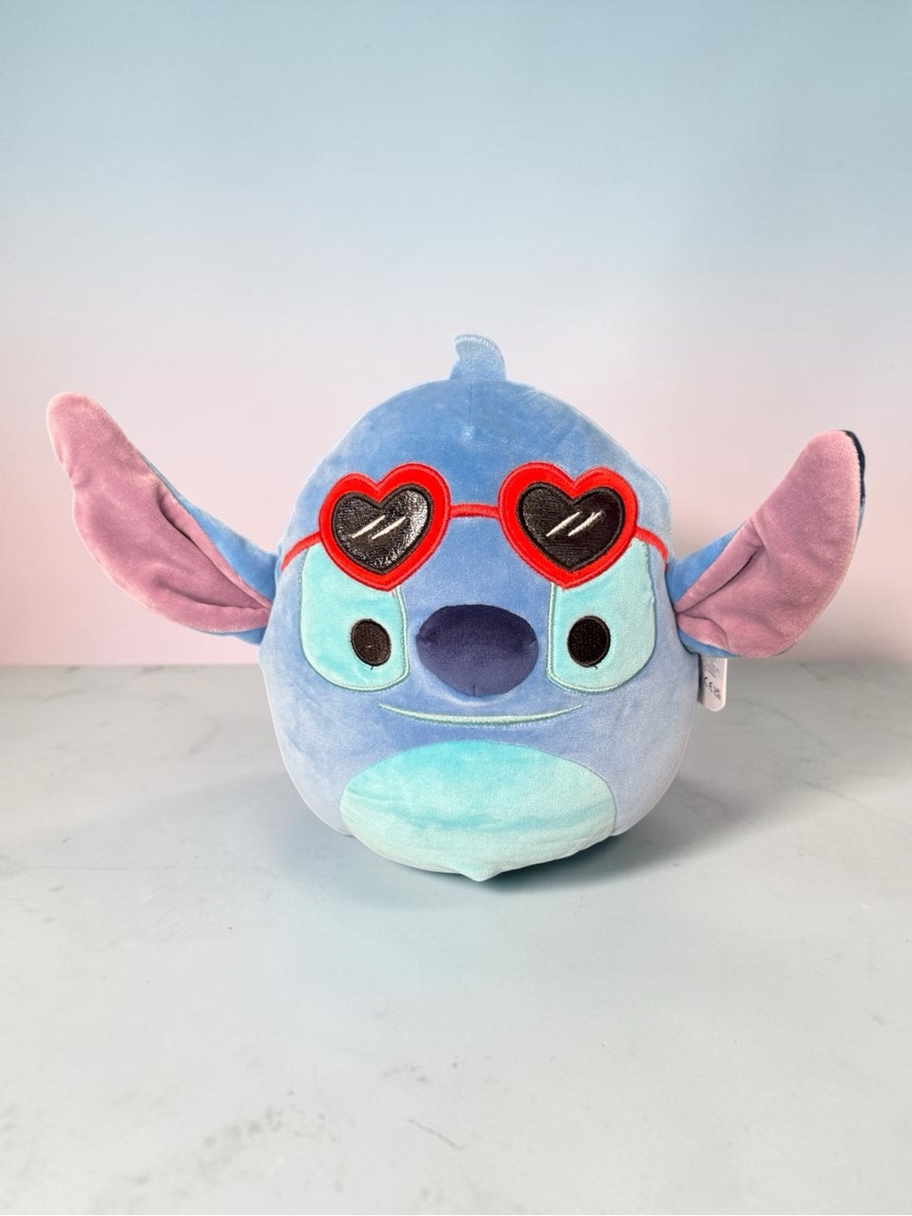 Disney Blue & Pink Stitch Plush with Red Heart Sunglasses